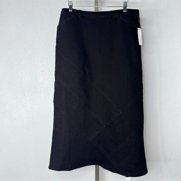 New Denim Midi Skirt Black - Picture 6 of 7